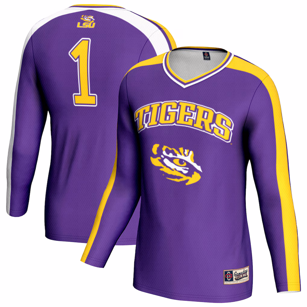 Unisex GameDay Greats Purple LSU Tigers #1 Lightweight Volleyball Fashion Jersey - SUjersey01