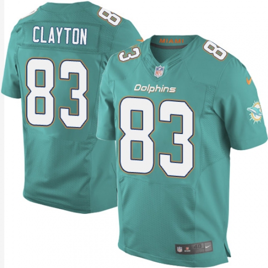 Men's Nike Miami Dolphins #83 Mark Clayton Elite Aqua Green Team Color NFL Jersey - Ujersey