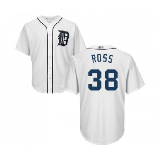 Men's Detroit Tigers #38 Tyson Ross Replica White Home Cool Base Baseball Jersey - Ujersey