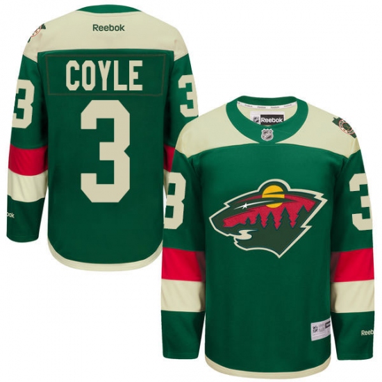 Men's Reebok Minnesota Wild #3 Charlie Coyle Authentic Green 2016 Stadium Series NHL Jersey - Ujersey
