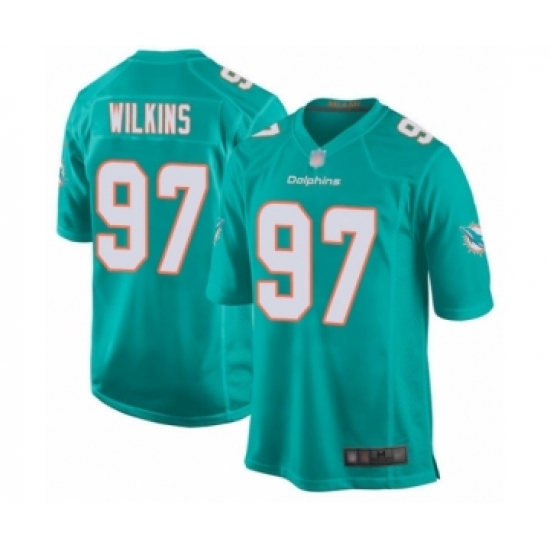 Men's Miami Dolphins #97 Christian Wilkins Game Aqua Green Team Color Football Jersey - Ujersey