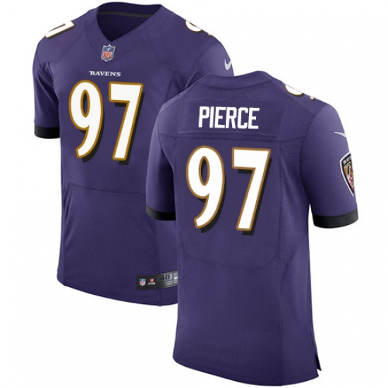Men's Nike Baltimore Ravens #97 Michael Pierce Elite Purple Team Color NFL Jersey - Ujersey
