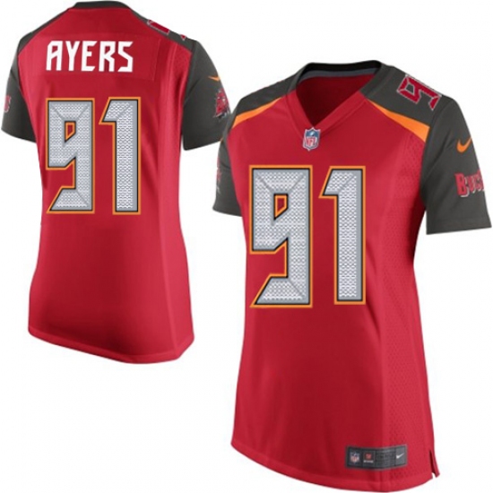 Women's Nike Tampa Bay Buccaneers #91 Robert Ayers Game Red Team Color NFL Jersey - Ujersey