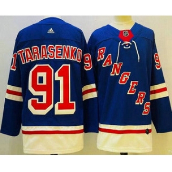 Men's New York Rangers #91 Vladimir Tarasenko Blue Authentic Jersey - Ujersey