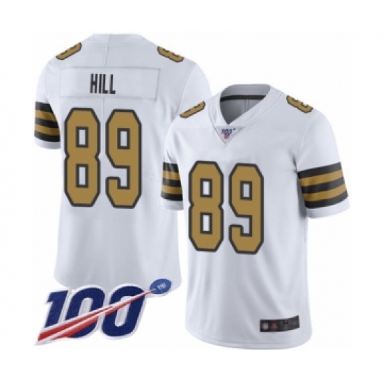 Men's New Orleans Saints #89 Josh Hill Limited White Rush Vapor Untouchable 100th Season Football Jersey - Ujersey