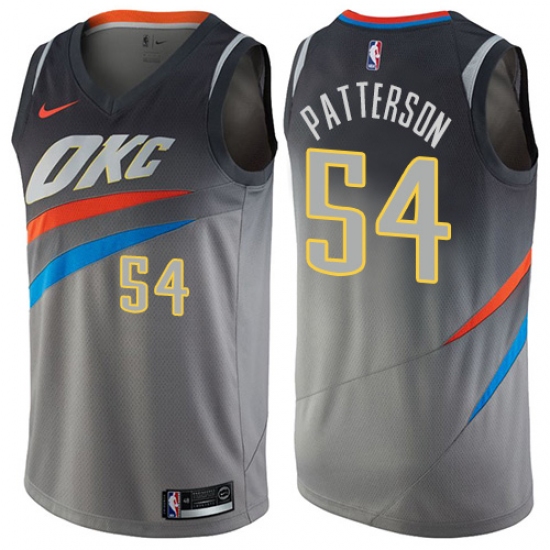 Youth Nike Oklahoma City Thunder #54 Patrick Patterson Swingman Gray NBA Jersey - City Edition - Ujersey