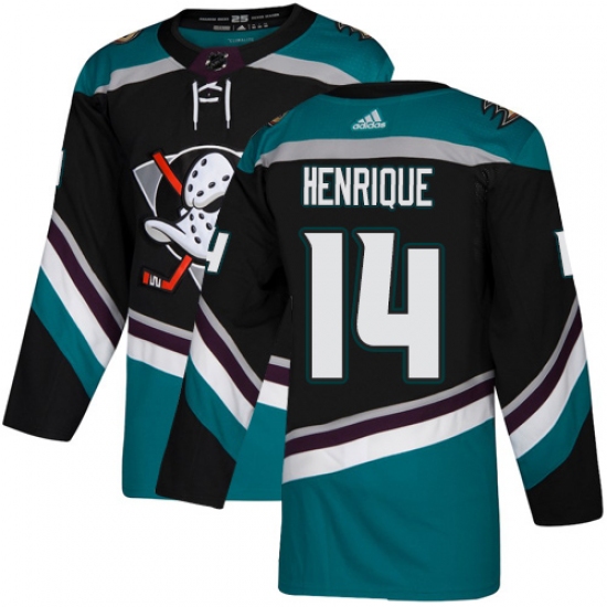 Youth Adidas Anaheim Ducks #14 Adam Henrique Authentic Black Teal Third NHL Jersey - Ujersey