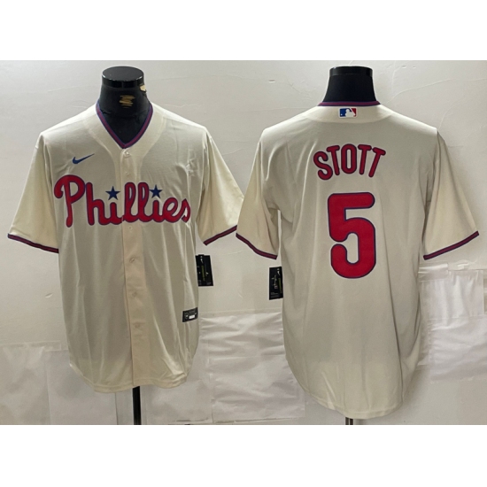 Men's Philadelphia Phillies #5 Bryson Stott Cream Cool Base Jersey - Ujersey