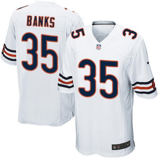Men's Nike Chicago Bears #35 Johnthan Banks Game White NFL Jersey - Ujersey