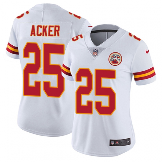 Women's Nike Kansas City Chiefs #25 Kenneth Acker White Vapor Untouchable Limited Player NFL Jersey - Ujersey