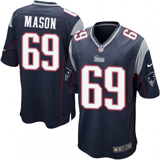 Men's Nike New England Patriots #69 Shaq Mason Game Navy Blue Team Color NFL Jersey - Ujersey