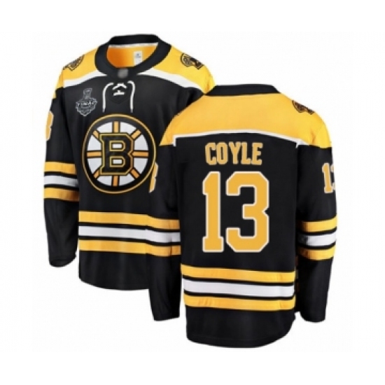 Men's Boston Bruins #13 Charlie Coyle Authentic Black Home Fanatics Branded Breakaway 2019 Stanley Cup Final Bound Hockey Jersey - Ujersey