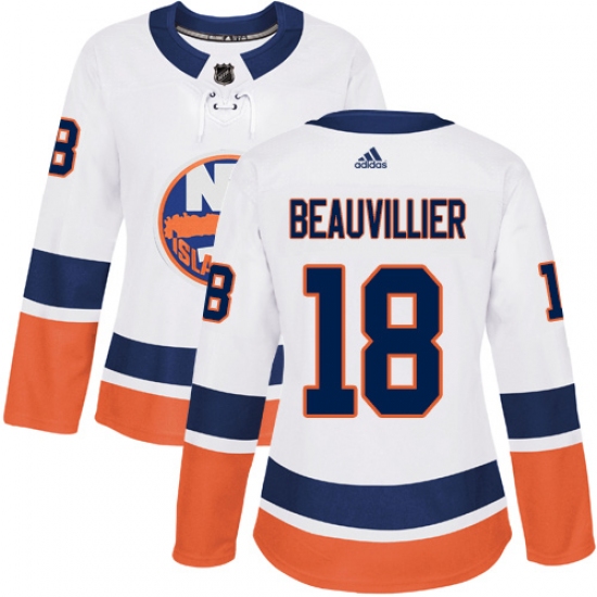 Women's Adidas New York Islanders #18 Anthony Beauvillier Authentic White Away NHL Jersey - Ujersey