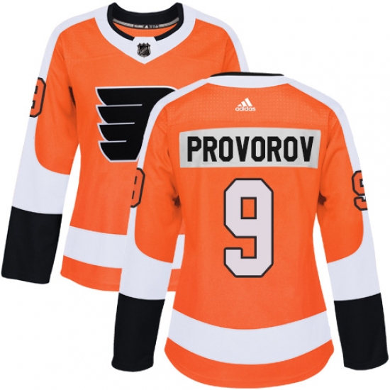 Women's Adidas Philadelphia Flyers #9 Ivan Provorov Authentic Orange Home NHL Jersey - Ujersey