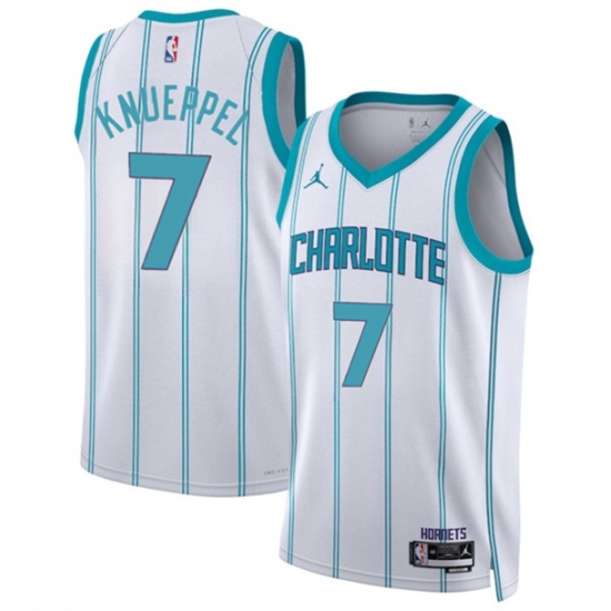 Men's Charlotte Hornets #7 Kon Knueppel White 2025 Draft Association Edition Stitched Basketball Jersey - Ujersey