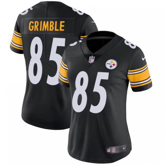 Women's Nike Pittsburgh Steelers #85 Xavier Grimble Black Team Color Vapor Untouchable Limited Player NFL Jersey - Ujersey