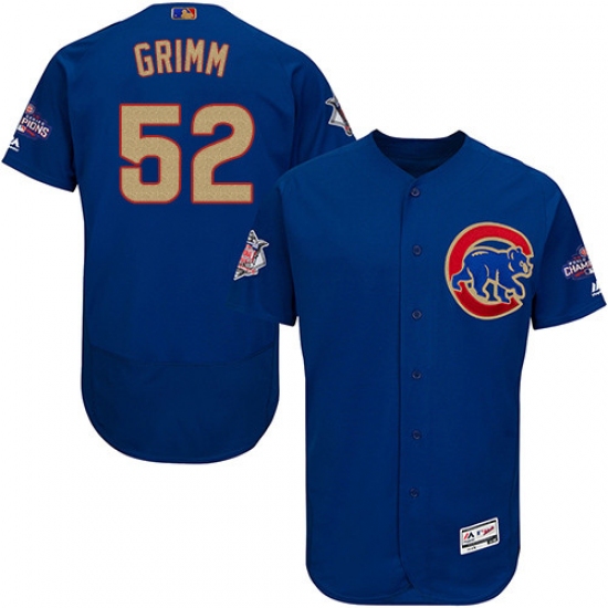 Men's Majestic Chicago Cubs #52 Justin Grimm Authentic Royal Blue 2017 Gold Champion Flex Base MLB Jersey - Ujersey