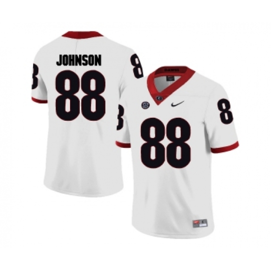 Georgia Bulldogs 88 Toby Johnson White College Football Jersey - Ujersey