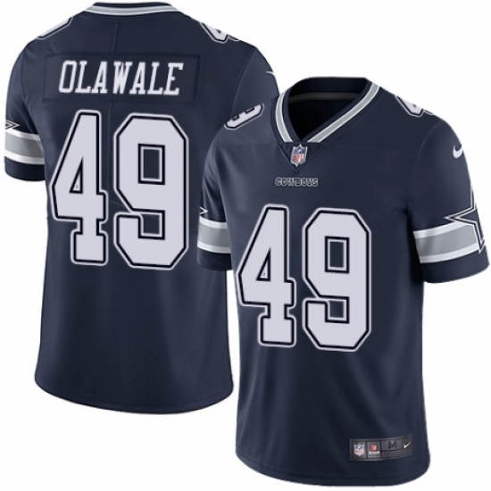 Men's Nike Dallas Cowboys #49 Jamize Olawale Navy Blue Team Color Vapor Untouchable Limited Player NFL Jersey - Ujersey