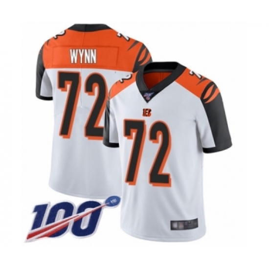 Men's Cincinnati Bengals #72 Kerry Wynn White Vapor Untouchable Limited Player 100th Season Football Jersey - Ujersey