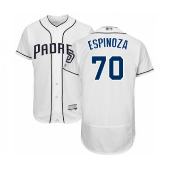 Men's San Diego Padres #70 Anderson Espinoza White Home Flex Base Authentic Collection Baseball Player Jersey - Ujersey