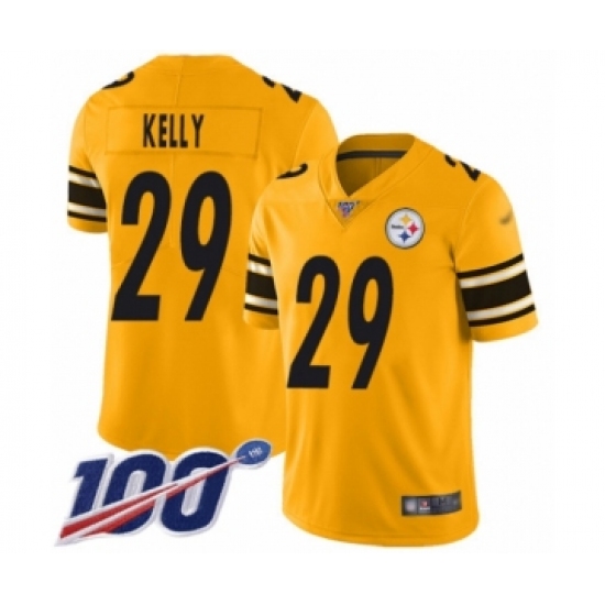 Youth Pittsburgh Steelers #29 Kam Kelly Limited Gold Inverted Legend 100th Season Football Jersey - Ujersey