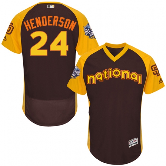 Men's Majestic San Diego Padres #24 Rickey Henderson Brown 2016 All-Star National League BP Authentic Collection Flex Base MLB Jersey - Ujersey