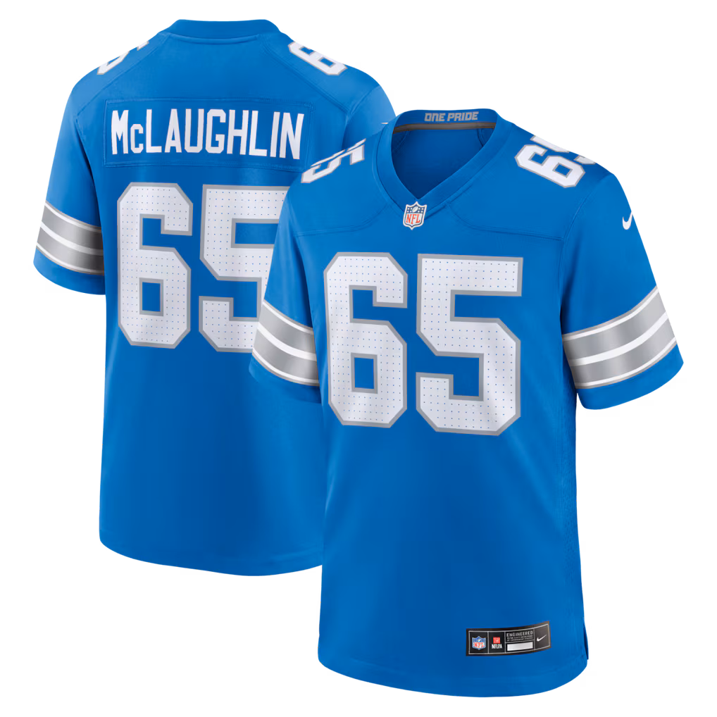 Men's Detroit Lions Seth McLaughlin Nike Blue Team Game Jersey - Ujersey Shop