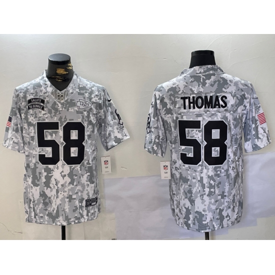 Men's Kansas City Chiefs #58 Derrick Thomas Arctic Camo 2024 FUSE Salute to Service Limited Stitched Jersey - Ujersey