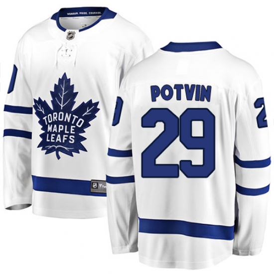 Men's Toronto Maple Leafs #29 Felix Potvin Fanatics Branded White Away Breakaway NHL Jersey - Ujersey