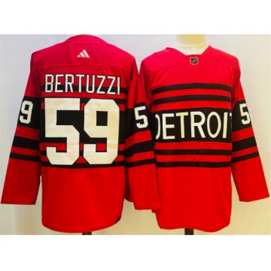 Men's Detroit Red Wings #59 Tyler Bertuzzi Red 2022-23 Reverse Retro Stitched Jersey - Ujersey
