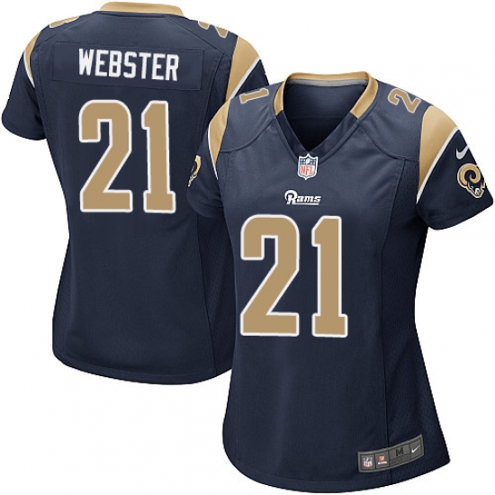 Women's Nike Los Angeles Rams #21 Kayvon Webster Game Navy Blue Team Color NFL Jersey - Ujersey