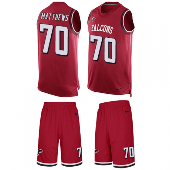 Men's Nike Atlanta Falcons #70 Jake Matthews Limited Red Tank Top Suit NFL Jersey - Ujersey