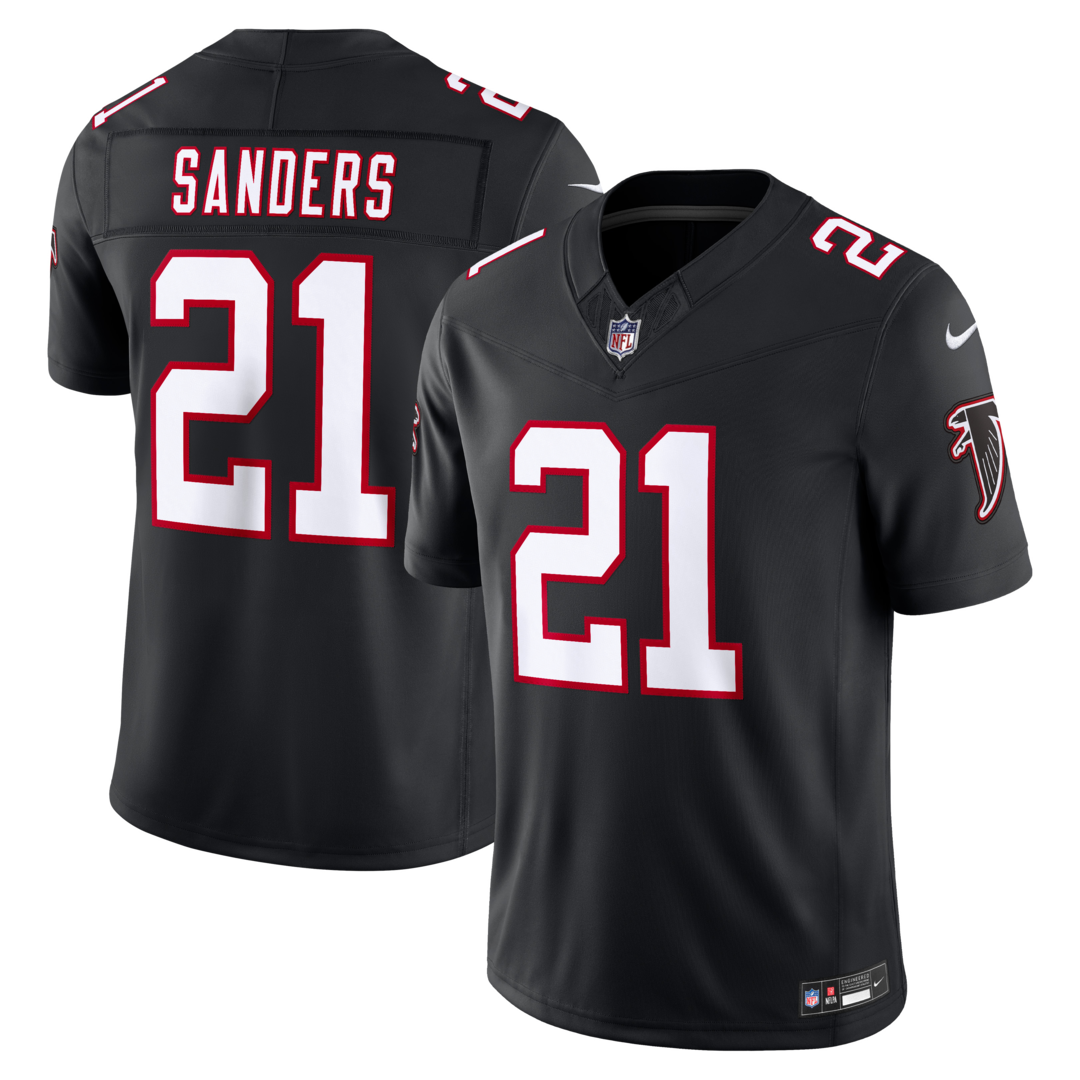 Men's Atlanta Falcons Deion Sanders Nike Black Alternate Throwback Vapor F.U.S.E. Stitched Retired Limited Jersey - Ujersey