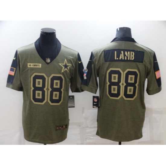 Men's Dallas Cowboys #88 CeeDee Lamb Nike Olive 2021 Salute To Service Limited Player Jersey - Ujersey