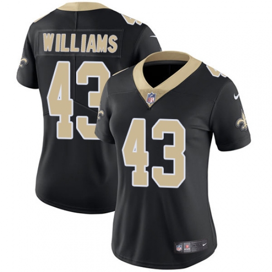 Women's Nike New Orleans Saints #43 Marcus Williams Black Team Color Vapor Untouchable Limited Player NFL Jersey - Ujersey