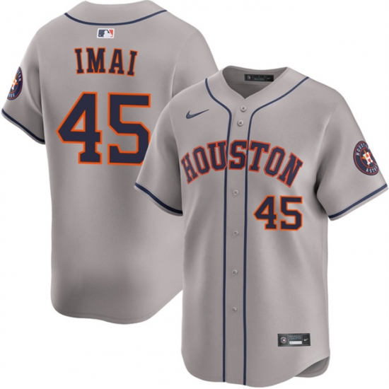 Men's Houston Astros #45 Tatsuya Imai Grey 2026 Limited Stitched Baseball Jersey - Ujersey