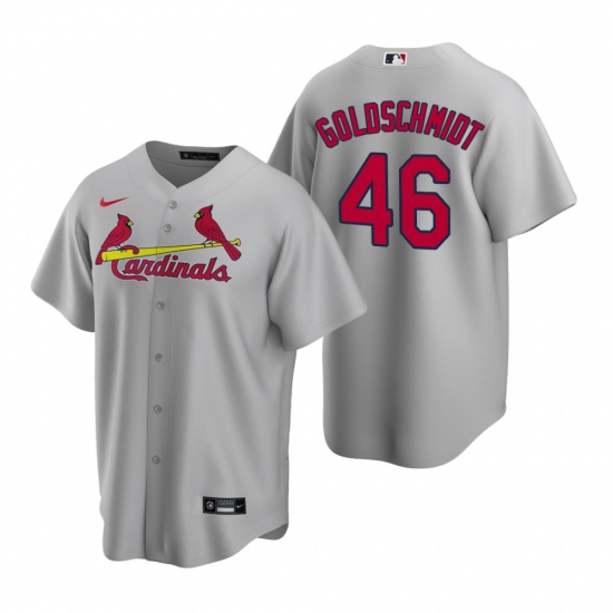 Men's Nike St. Louis Cardinals #46 Paul Goldschmidt Gray Road Stitched Baseball Jersey - Ujersey