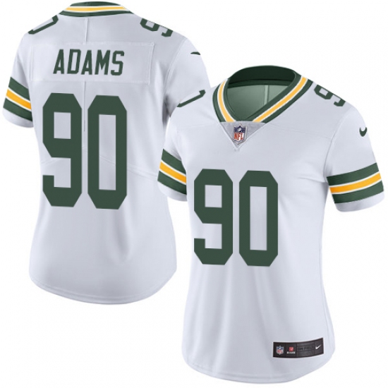 Women's Nike Green Bay Packers #90 Montravius Adams White Vapor Untouchable Limited Player NFL Jersey - Ujersey
