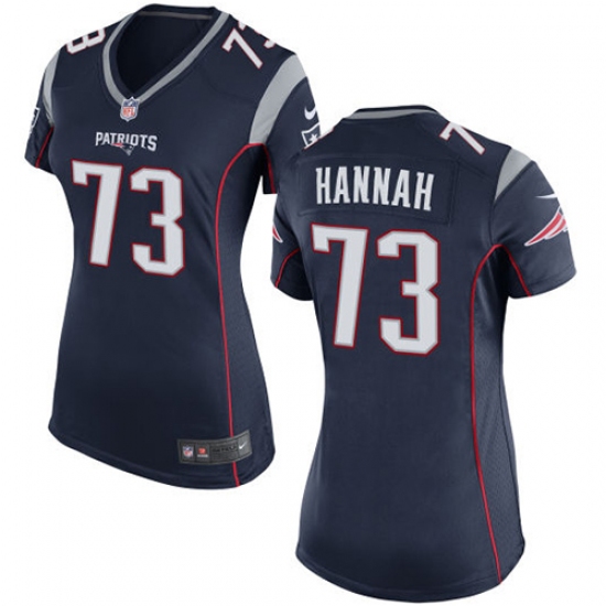 Women's Nike New England Patriots #73 John Hannah Game Navy Blue Team Color NFL Jersey - Ujersey