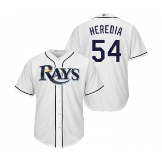 Men's Tampa Bay Rays #54 Guillermo Heredia Replica White Home Cool Base Baseball Jersey - Ujersey