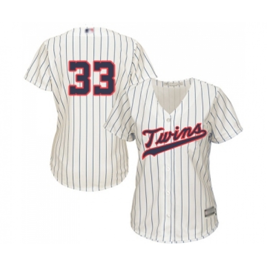 Women's Minnesota Twins #33 Martin Perez Replica Cream Alternate Cool Base Baseball Jersey - Ujersey