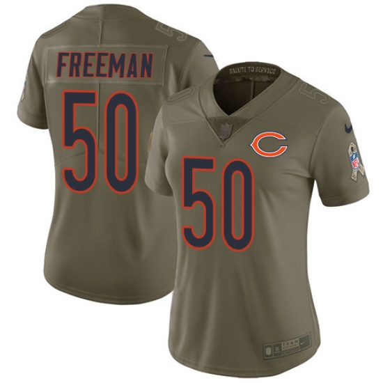 Women's Nike Chicago Bears #50 Jerrell Freeman Limited Olive 2017 Salute to Service NFL Jersey - Ujersey