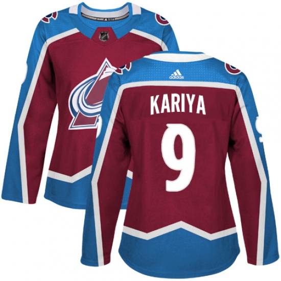 Women's Adidas Colorado Avalanche #9 Paul Kariya Authentic Burgundy Red Home NHL Jersey - Ujersey