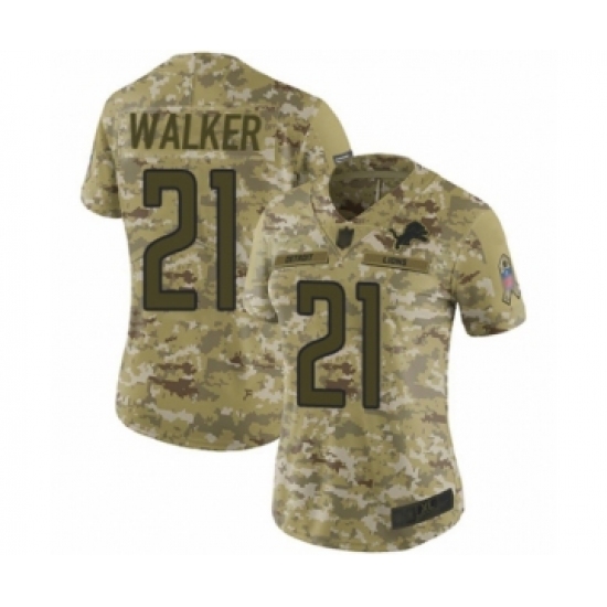 Women's Detroit Lions #21 Tracy Walker Limited Camo 2018 Salute to Service Football Jersey - Ujersey