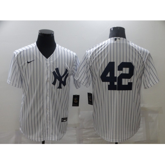 Men's New York Yankees #42 Mariano Rivera White Game Authentic Collection Jersey - Ujersey