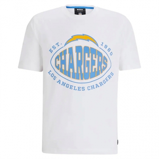 Men's Los Angeles Chargers White BOSS X Trap T Shirt - Ujersey