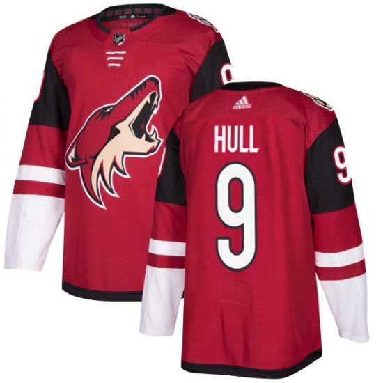 Men's Adidas Arizona Coyotes #9 Bobby Hull Premier Burgundy Red Home NHL Jersey - Ujersey