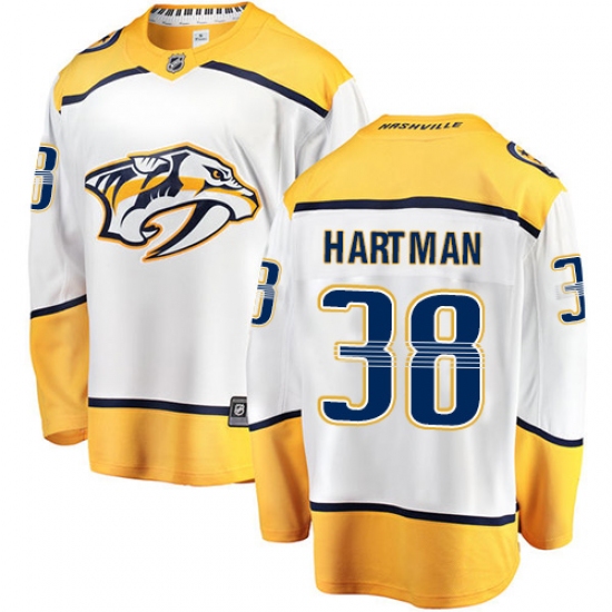 Youth Nashville Predators #38 Ryan Hartman Fanatics Branded White Away Breakaway NHL Jersey - Ujersey