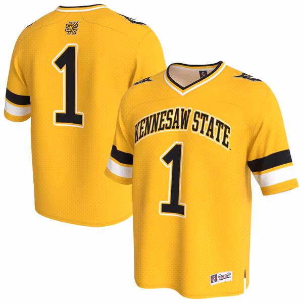 Youth GameDay Greats Gold Kennesaw State Owls Lightweight Collegiate Football Fashion Jersey - SUjersey01